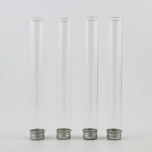 20x45 мл пустая прозрачная стеклянная бутылка с винтовым горлышком с алюминиевыми крышками 45 мл стеклянная трубка контейнер с алюминиевой крышкой стеклянный флакон