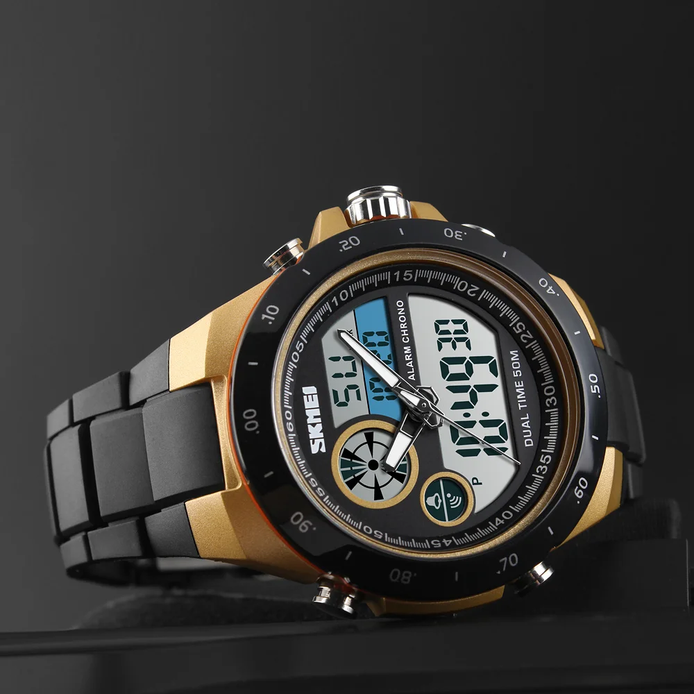 

Часы наручные SKMEI Мужские Цифровые кварцевые, модные роскошные спортивные светодиодные с хронографом и обратным отсчетом, Водонепроницаем...
