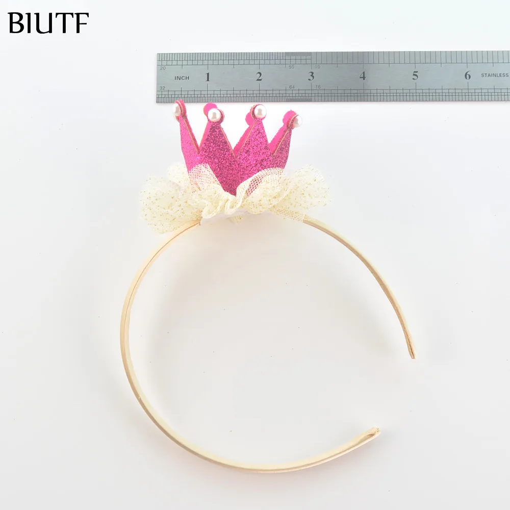 Повязка на голову цвета хаки с фетровой блестящей короной для девушек 48 шт./лот