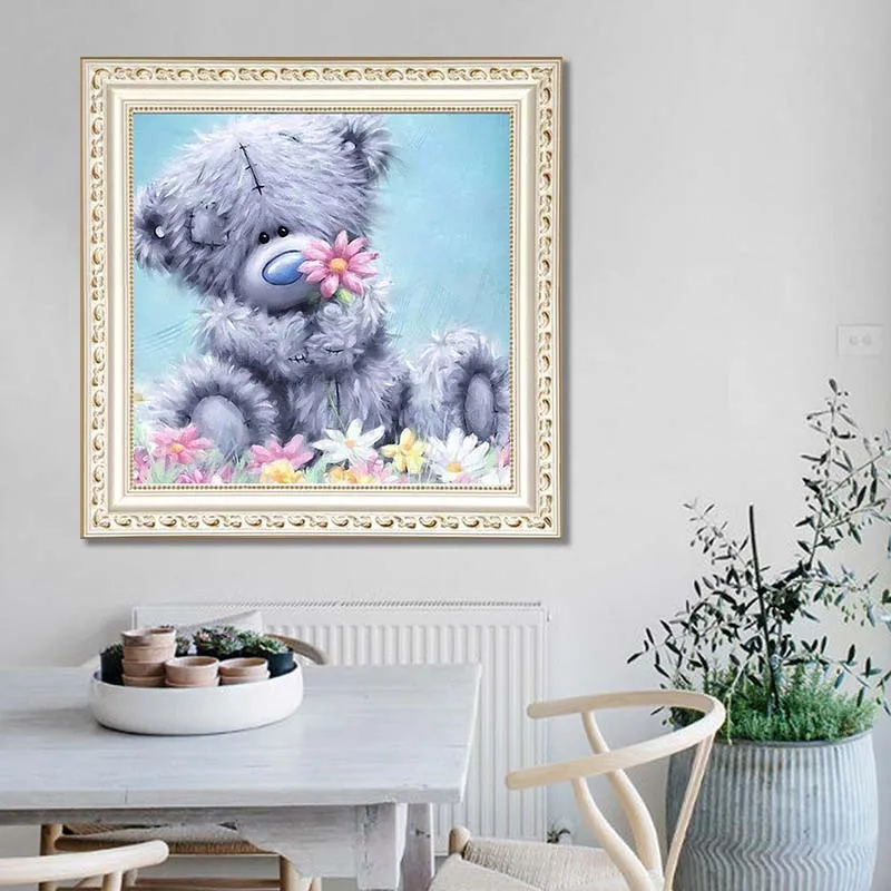 5D Diy Diamond Painting Animal Teddy Bear Cross Stitch Round Mosaic Craft Embroidery Needlework Home Paintings | Дом и сад