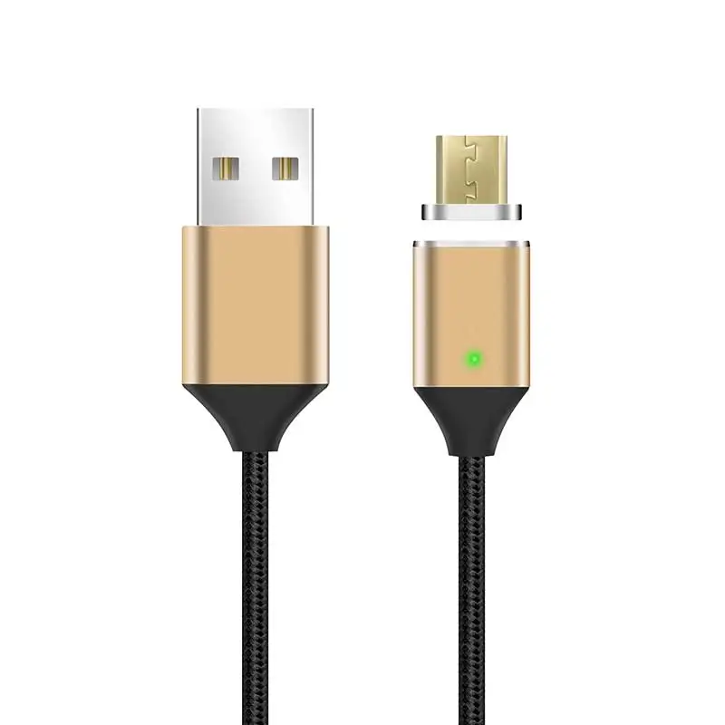 Black Gold Магнитный кабель, нейлоновый Плетеный Micro USB Magnectic кабель для зарядки данных Магнитный кабель для быстрой зарядки для Xiaomi, samsung, Android - Цвет: Black Gold