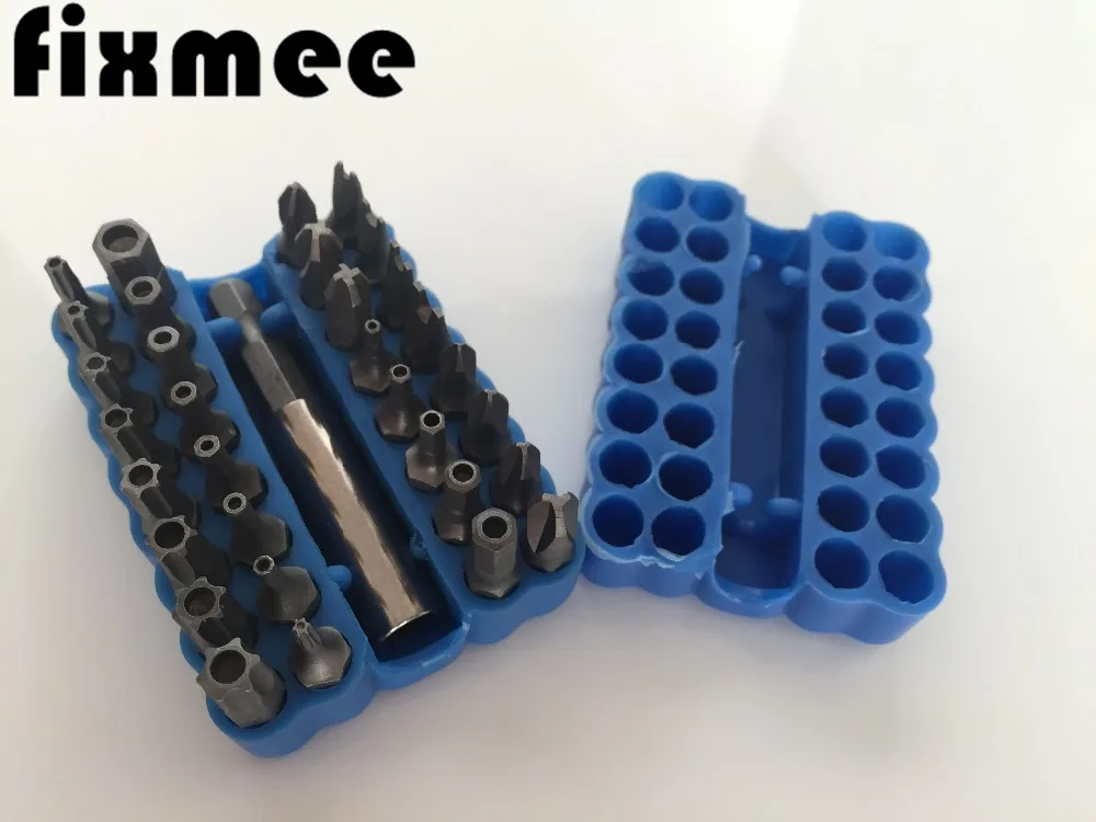 Комплект бит безопасности Fixmee 33 шт. с держателем для дрели звездообразный