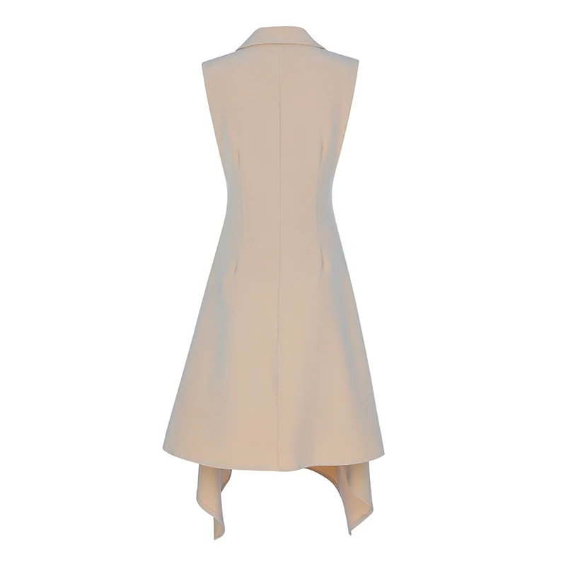 Женское двубортное платье миди INDRESSME асимметричное ТРАПЕЦИЕВИДНОЕ вечернее без