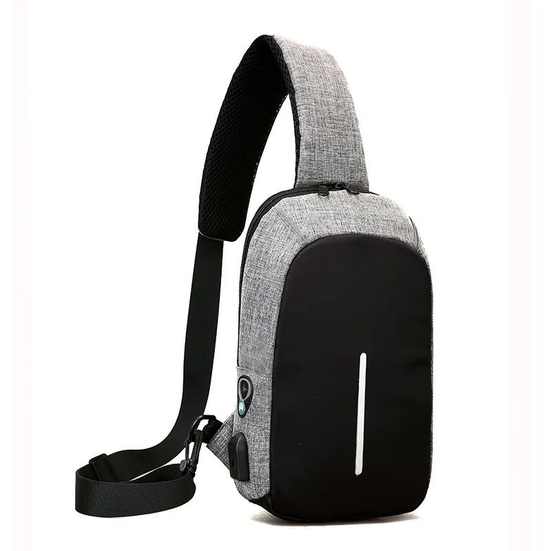 

usb charging Outdoor Chest Pack Bags Single Shoulder Bags dacron Crossbody bags