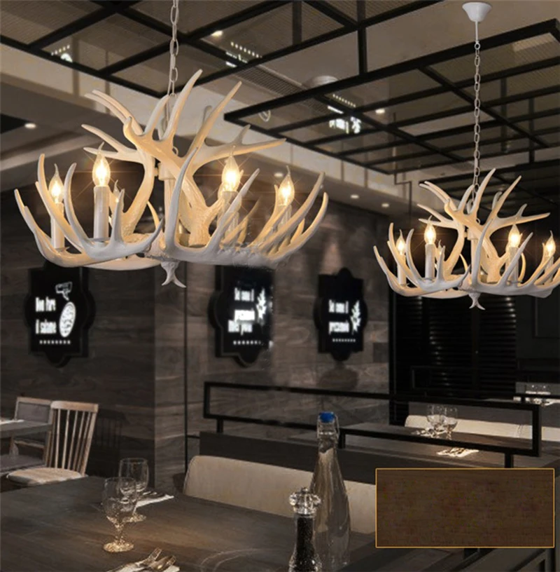Подвесная лампа в европейском стиле с оленем винтажная виде белого оленя из