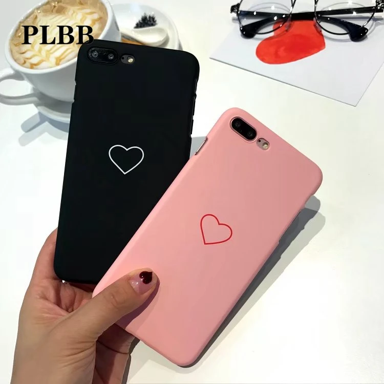 Роскошный чехол PLBB с сердечками для iPhone 7 8 6 6s Plus модный Матовый Жесткий из
