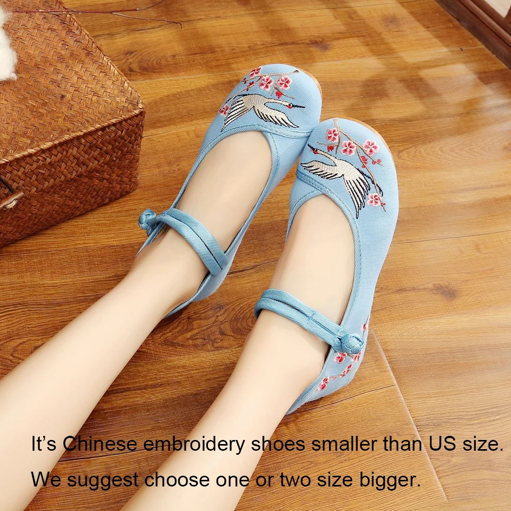 Women Canvas Embroidery Shoes Vintage Chinese Ladies Casual Ballet Flats Comfort Woman Cotton Ballerinas Zapatos Mujer | Обувь