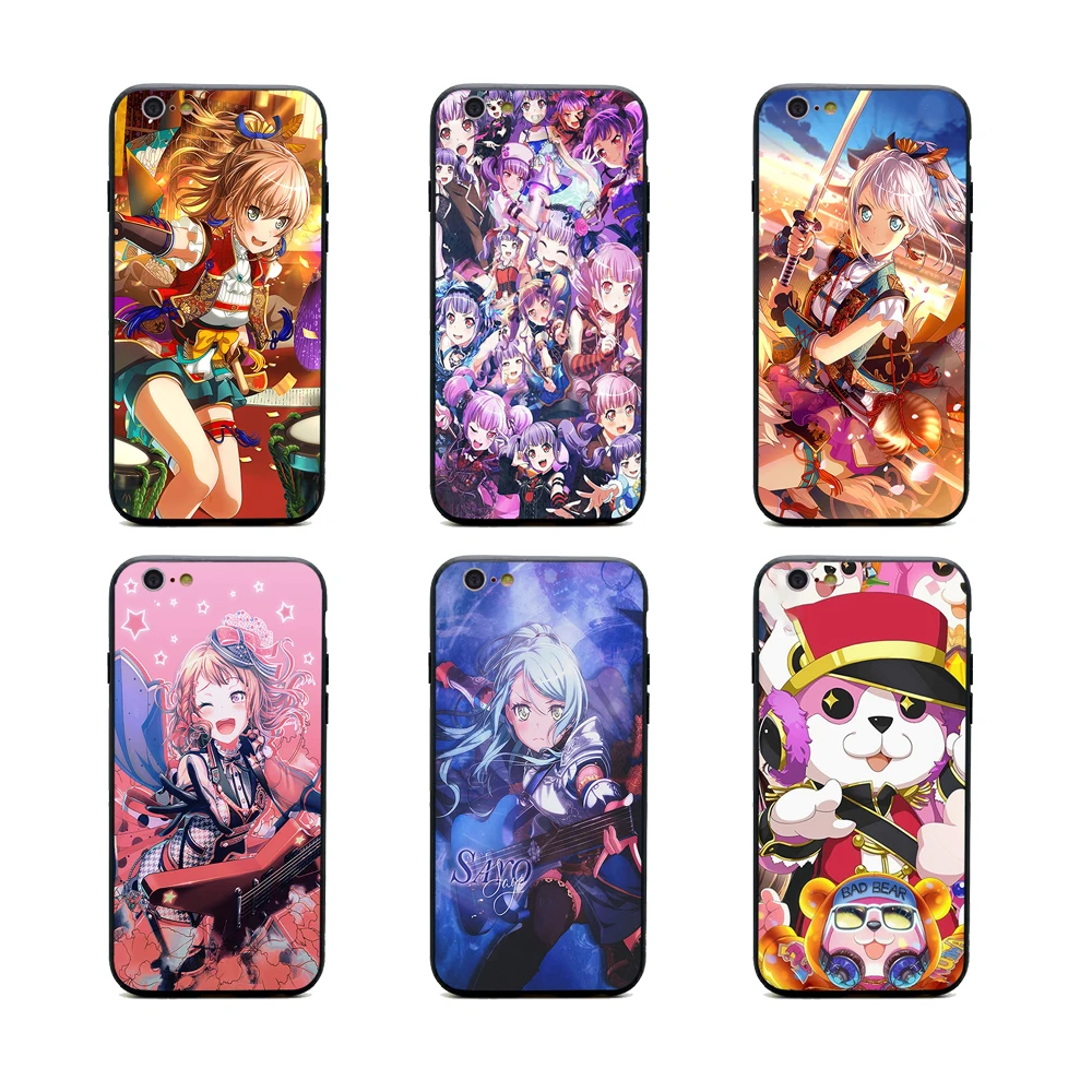 Ran bang dream lisa girls Чехлы для телефона из термополиуретана + PC черные чехлы iPhone X 6 6s 7 8