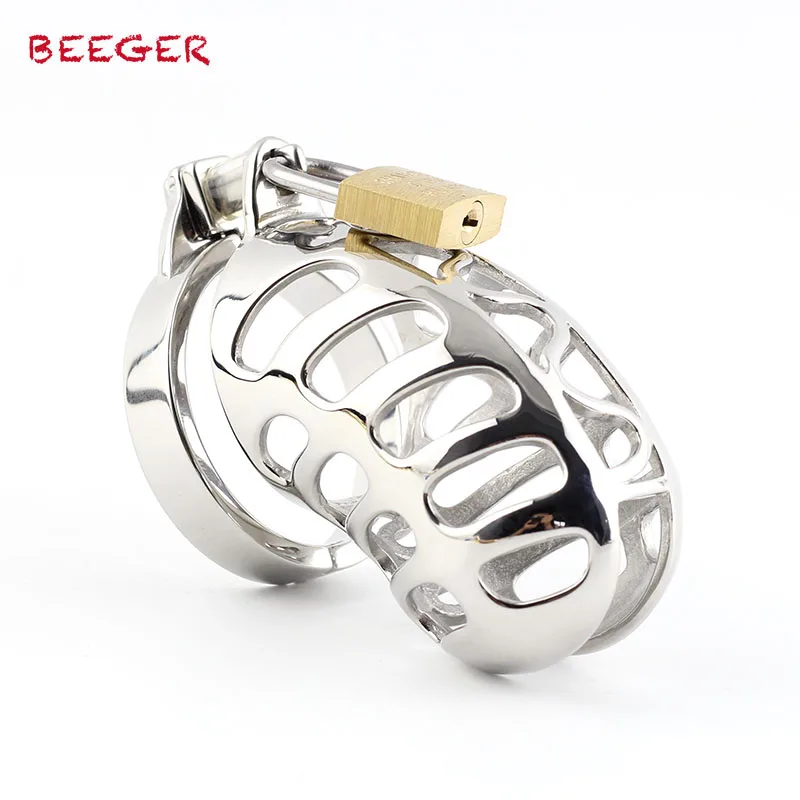 Металлическая клетка BEEGER для петуха дышащая верности с разрезом мочи|metal cock ring|cock