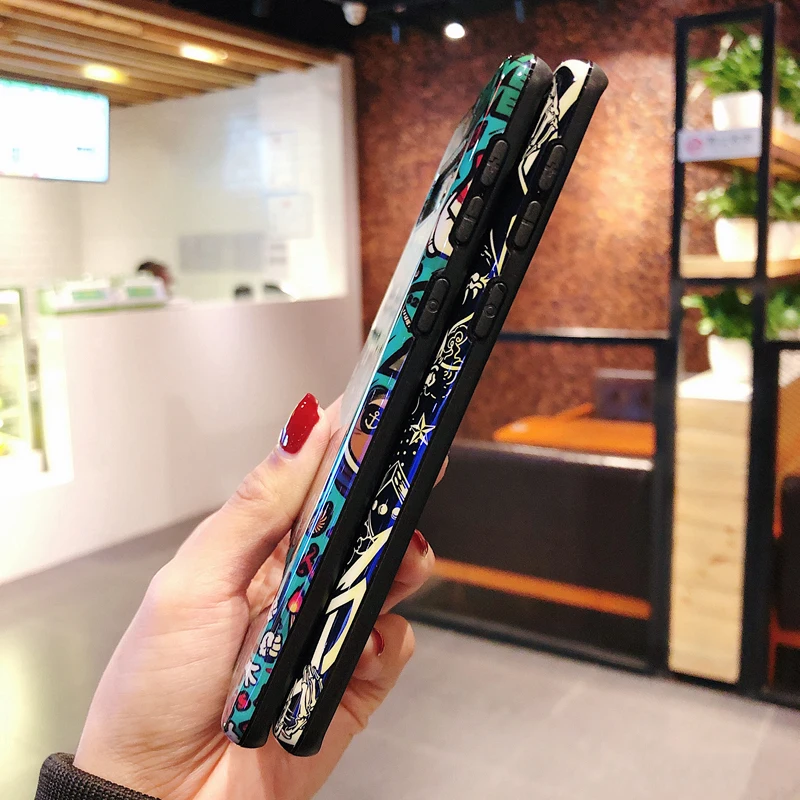 YHBBCASES Blu-Ray чехлы с мультяшными буквами для Samsung Galaxy S10 S8 S9 Plus крутой чехол телефона