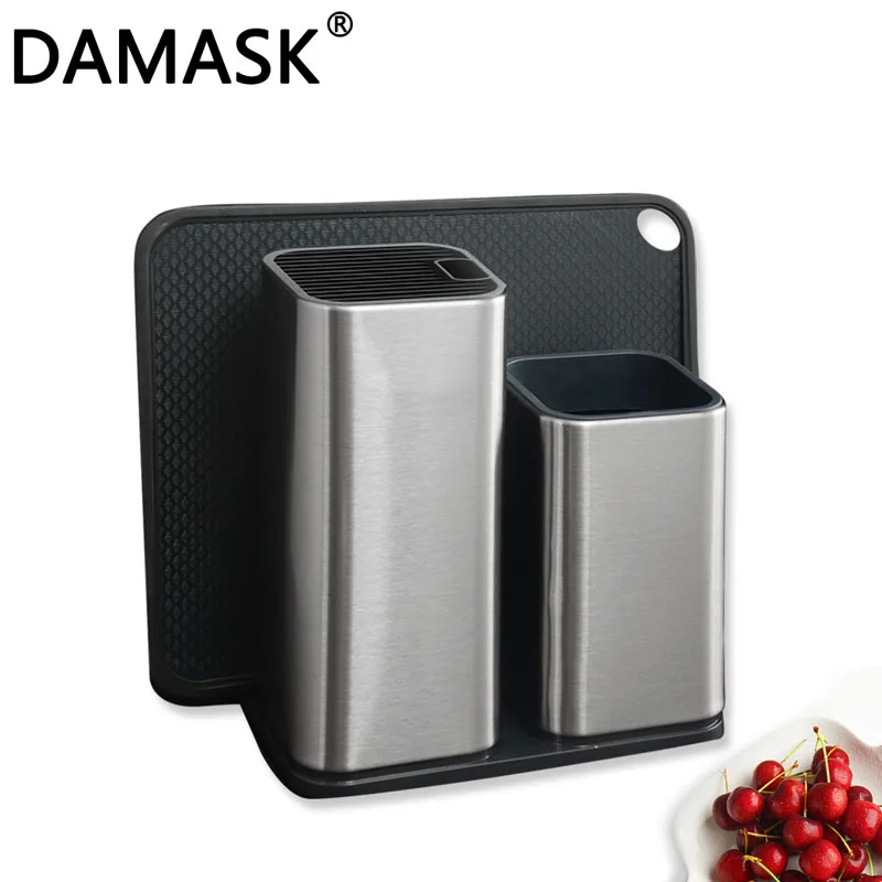 DAMASK подставка для кухонных ножей Многофункциональная подставка для ножей из нержавеющей стали подходит для нарезки ножей Santoku набор профессиональных блоков - Цвет: 6 Inch and 8 Inch