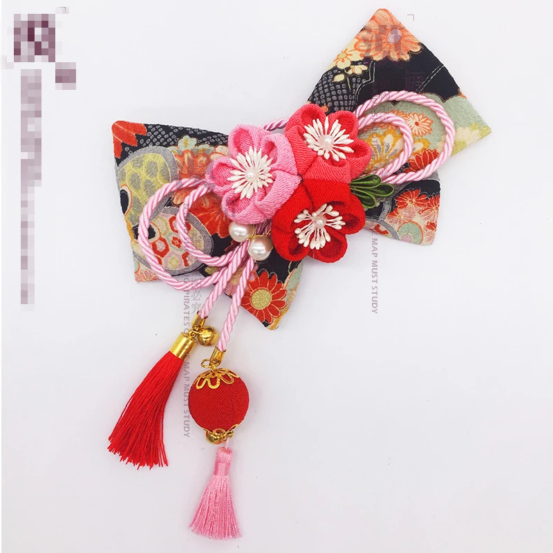 

Japan Kimono Cloth Flower Hairpin Headwear Classic Stlye Handmade Cosplay Headdress Hairpin Hair Accessories Three Color