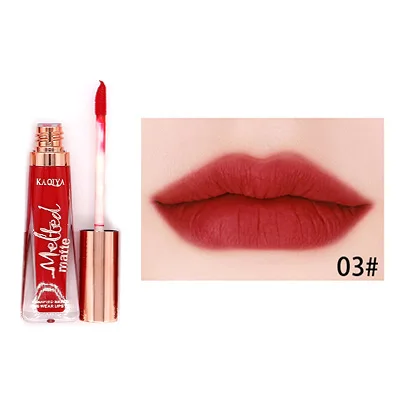 03 KAQIYA 8 Colors Beauty Makeup Lipgloss Waterproof Long Lasting Matt Lip Gloss Sexy Velvet Pigment Matte Liquid Lipstick Make Up - Цвет: 03