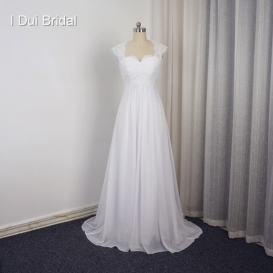 Недорогое свадебное платье Vestido de noiva шифоновое пляжное трапециевидной формы с