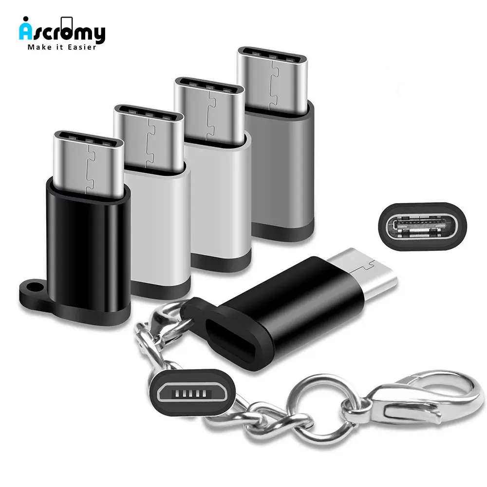 Кабель конвертер Ascromy с разъемом Micro USB соединительный брелок для зарядки 2018