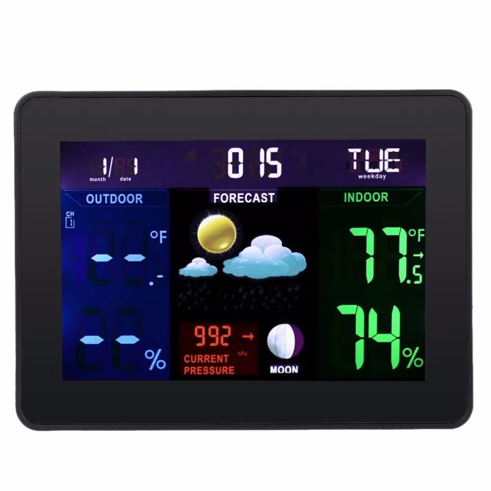 TS 70 цифровой ЖК Цифровая метеостанция Профессиональный Черный термометр