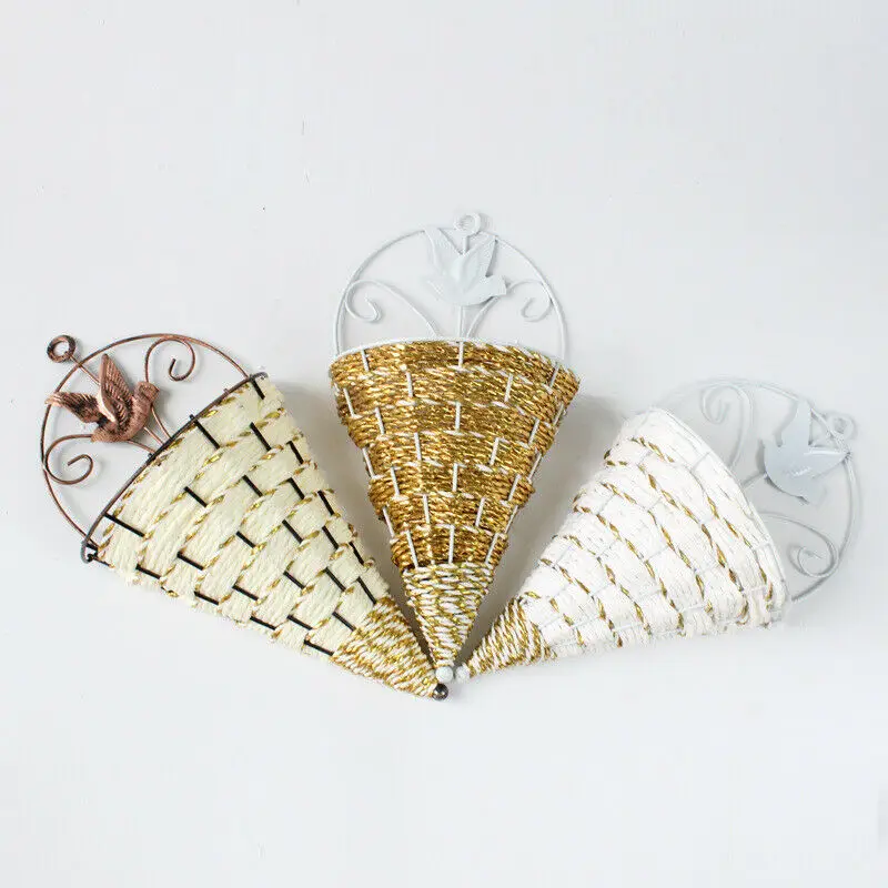 Натуральная плетеная корзина для цветов ваза из ротанга настенный горшок