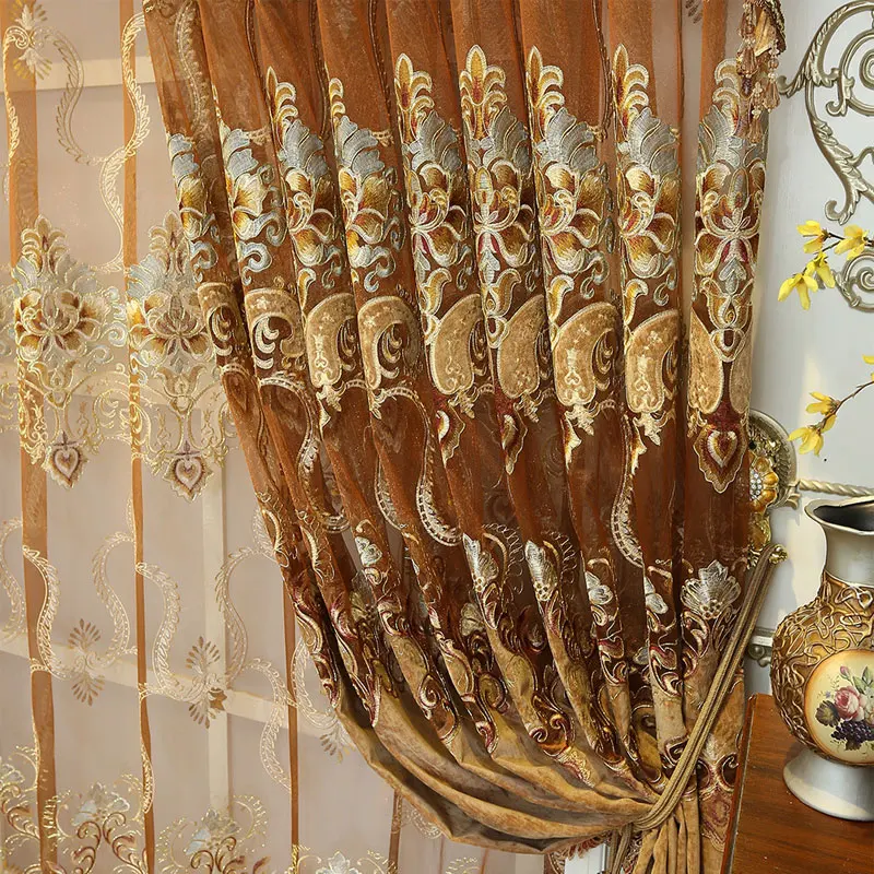 Curtains for Living dining room bedroom 2017 new curtain European style water soluble embroidery customization | Дом и сад