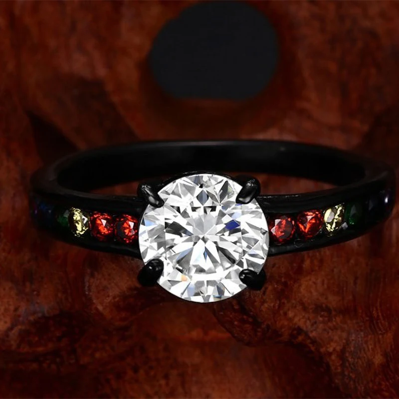 Классическое мужское кольцо 8 мм из нержавеющей стали с черным пистолетом