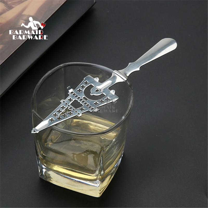 

New 304 Stainless Steel Absinthe Spoon Cocktail Bar Utensils Bitter Scoop Absinthe Glass Cup Drink Ware Spoons Filter Spoon
