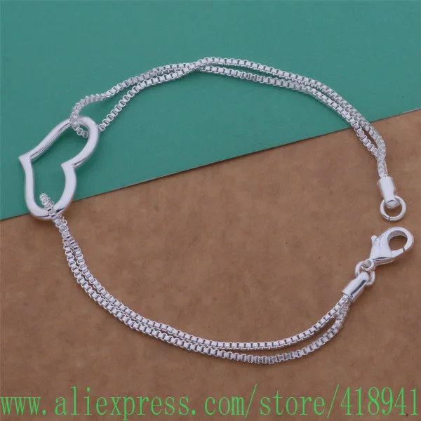 Браслет с серебряным покрытием модные ювелирные украшения двухстрочный