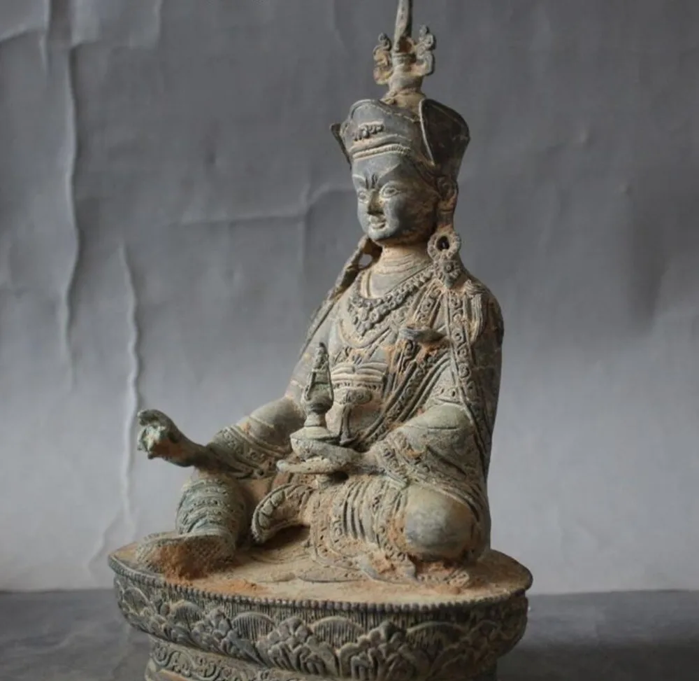 Рождественский Старый тибетский буддистский храм бронза Guru Ринпоче