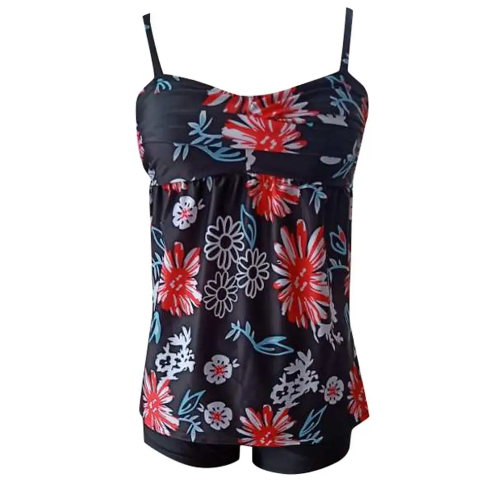 

Women Plus Size Print Tankini Swimjupmsuit Swimsuit Beachwear Padded Swimwear Female High Waist Bathing Suit Sexy J18#