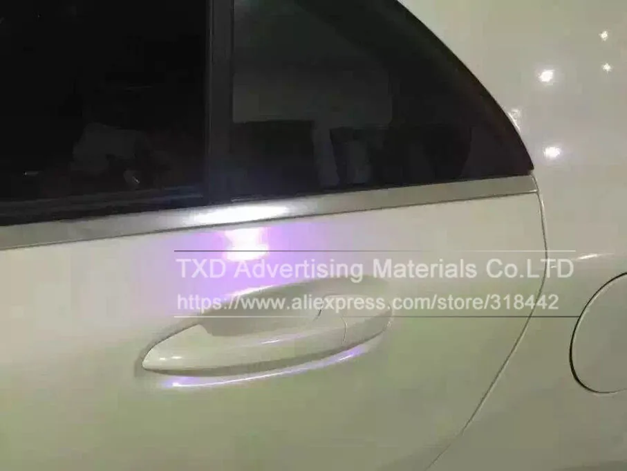 Высококачественная Глянцевая жемчужно-белая хамелеоновая виниловая пленка с