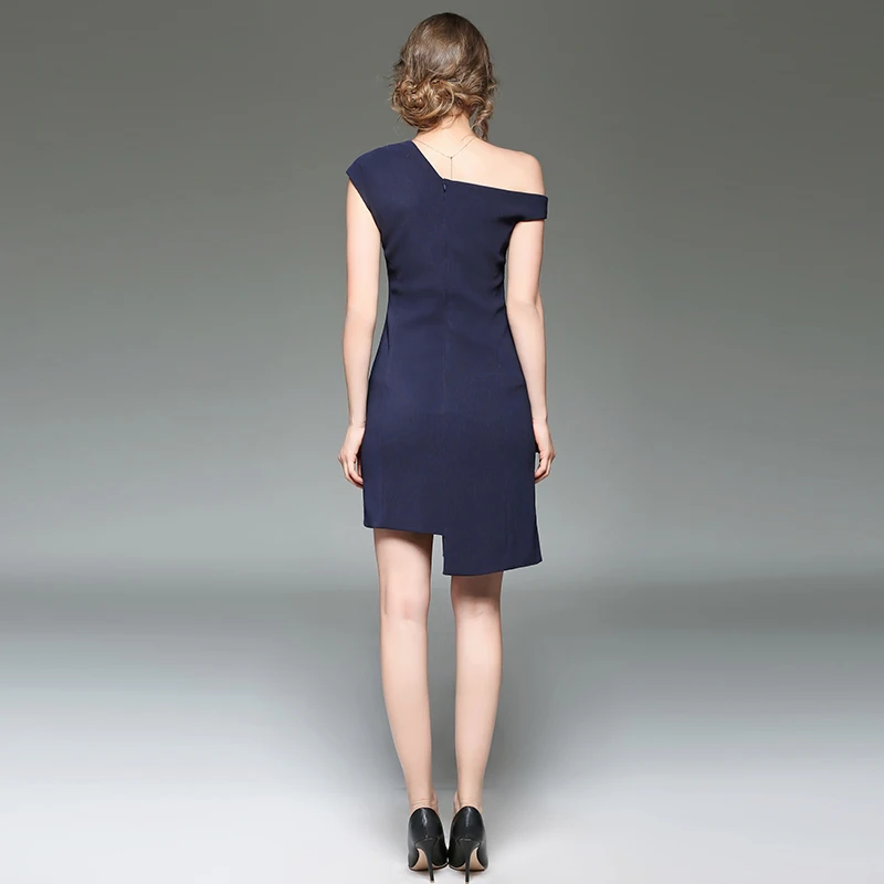 2017 Новое Прибытие Реальные Сексуальные Дамы Женские Платья Средний Одно Плечо