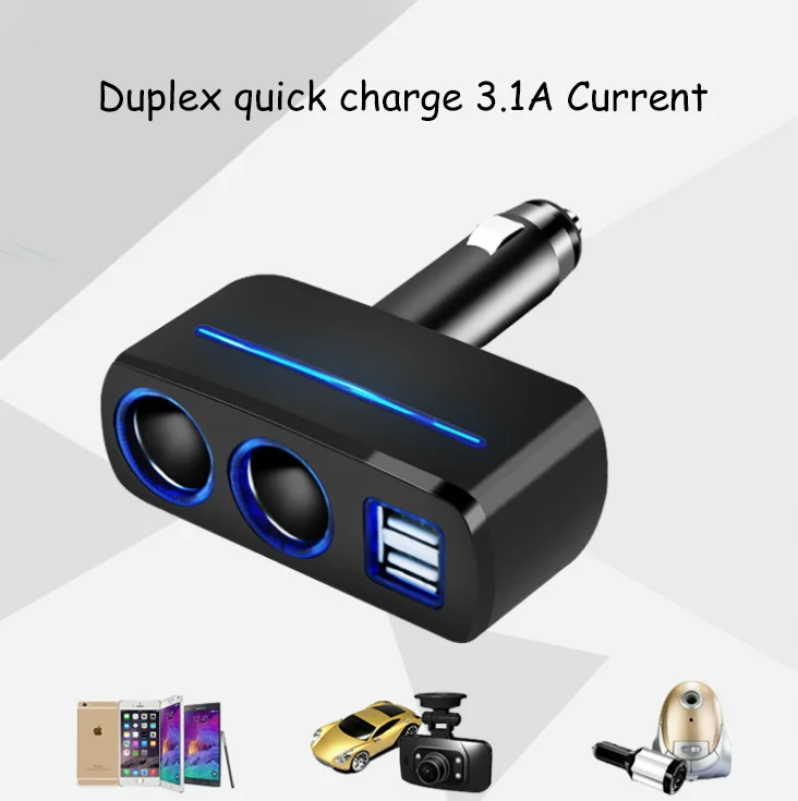 12 В-24 В автомобильный разветвитель прикуривателя Plug светодиодный USB Зарядное