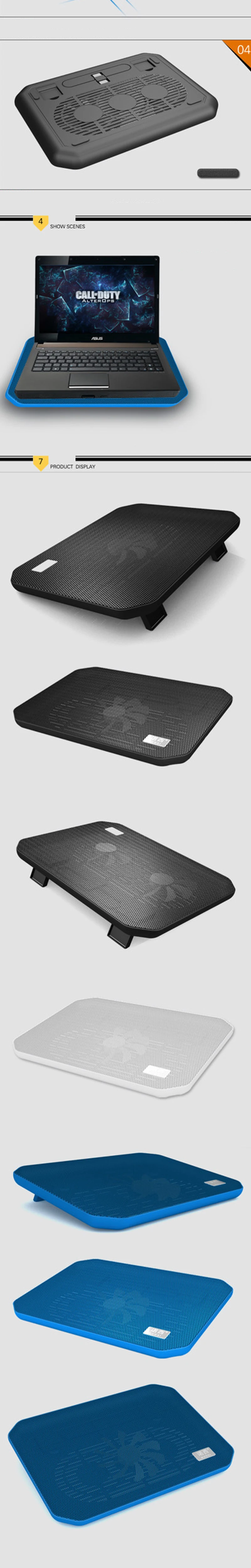 2 бесшумные вентиляторы USB охлаждающая подставка для ноутбука MacBook/lenovo/Dell/acer Notbook охлаждающая подставка универсальная под 10-17 дюймов ультратонкая