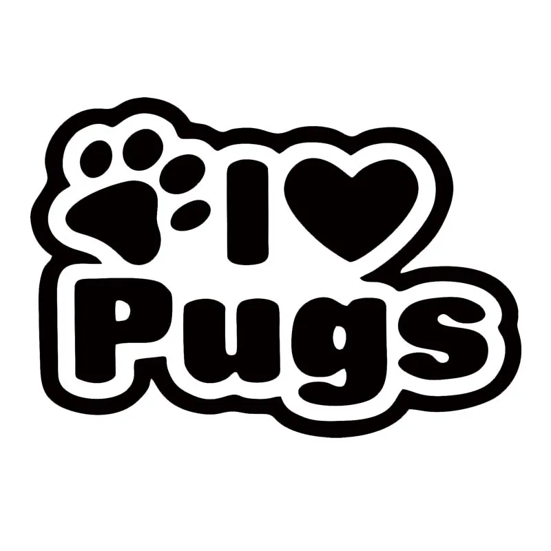 2018 новый стиль автомобильный Стайлинг I Love Pugs Грузовик виниловый стикер на окно