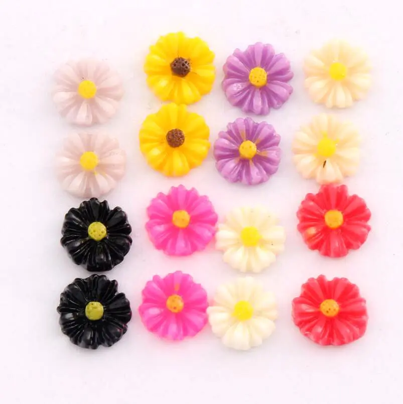 Милые камеи с маргаритками из смолы кабошоны для рукоделия декор свадьбы 9 Х9 мм