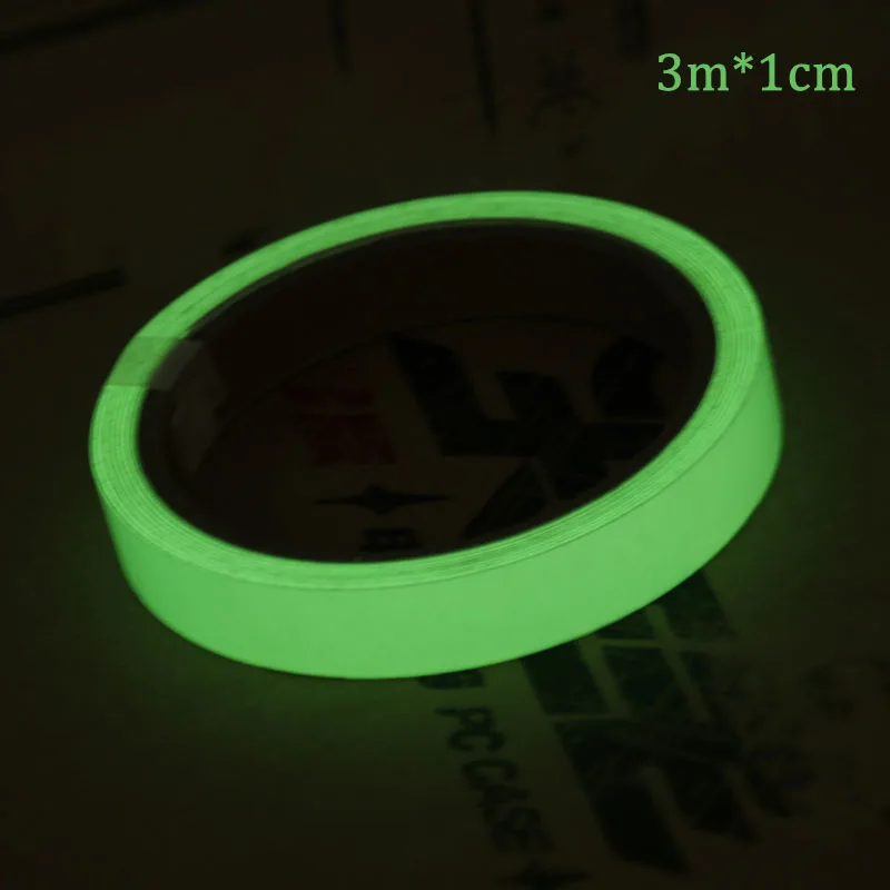 green 3mx1cm 3 м/5 м светящаяся лента Стикеры Self-подсветка сцены Предупреждение свечение светильник полосы Флуоресцентный светильник защитная лента для выходной выход - Цвет: green 3mx1cm