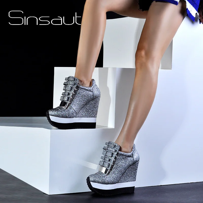 

Sinsaut Shoes Women Height Increase Shoes Women Autumn Winter Pumps High Heels Trending Caramel Unique Design Sneakers