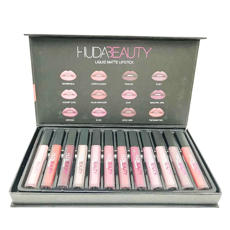 Жидкая помада Hudas Beauty 12 шт. блеск для губ Косметическая Помада пигмент