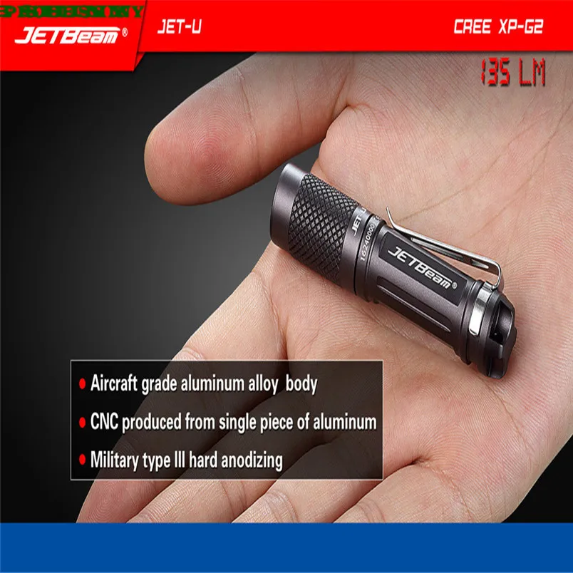 Новинка! JETbeam JET-U XP-G2 135LM мини портативный водонепроницаемый светодиодный фонарик# NO25