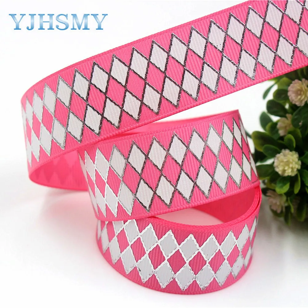 YJHSMY D 17817 766 10 ярдов 25 мм геометрические ленты термопечать grosgrain Свадебные