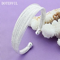doteffil 925 sterling silver multi line bangle bracelet for woman wedding engagement fashion charm party jewelry