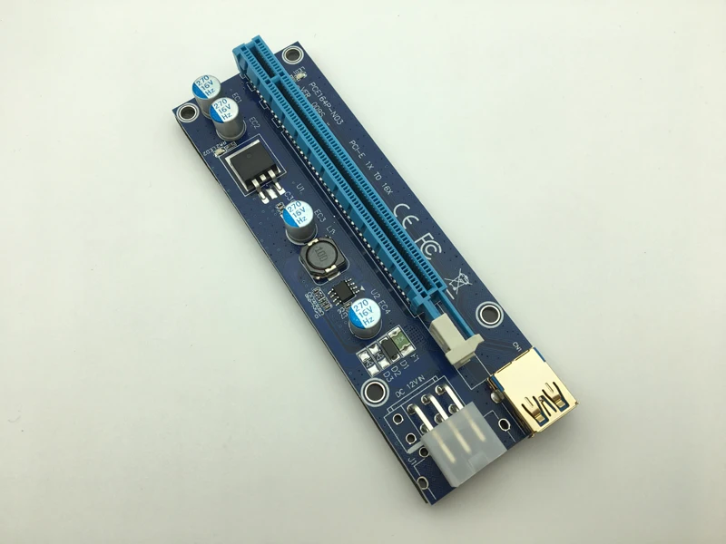 Riser VER009S 0 6 м светодиодный PCIE PCI E 1X к 16X Card 15Pin SATA 6Pin питания позолоченный USB 3 для BTC