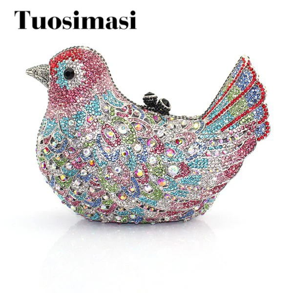 2017 Новый модный жесткий чехол в форме птицы со стразами клатч женские сумки |