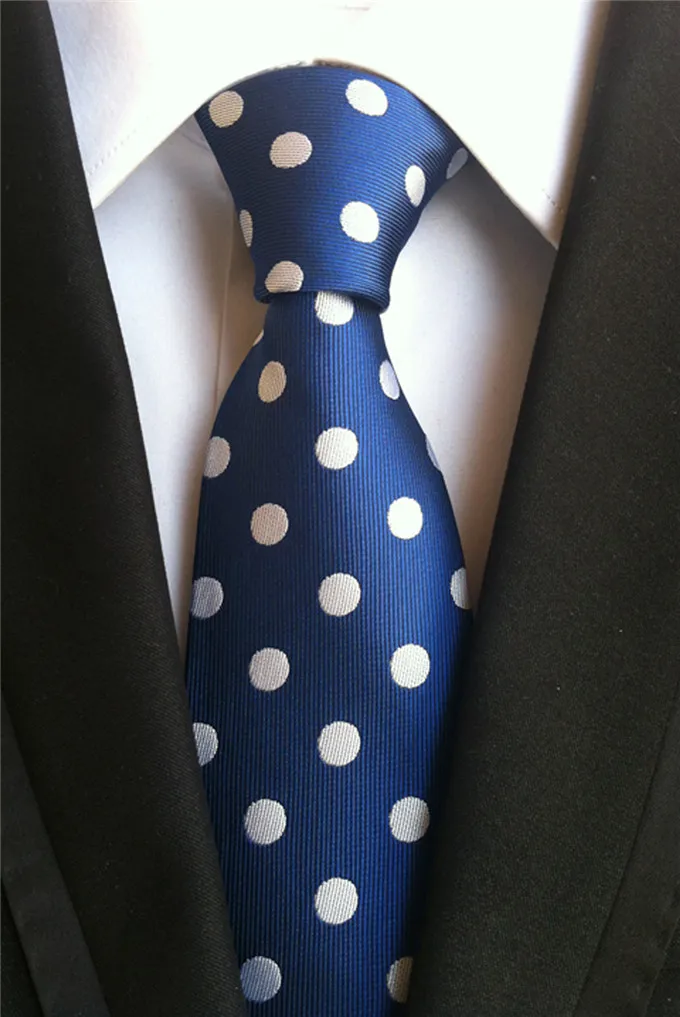 Мужской галстук SCST новый в белый горошек мужской тонкий свадебный шелковый для