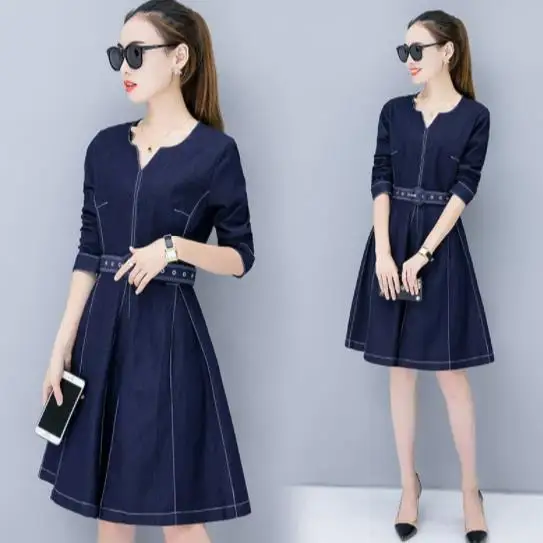 Платье женское длинное с треугольным вырезом и поясом 2019|Женские платья| |