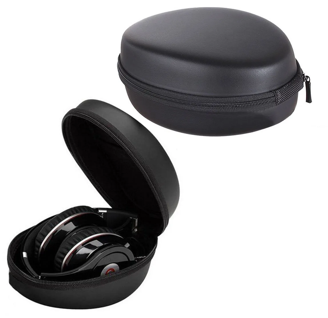 

High quality Earphone Case Zipper Black Protective Carrying Hard Case Bag for Monster Dr Dre for Beats Solo/Studio Headphone