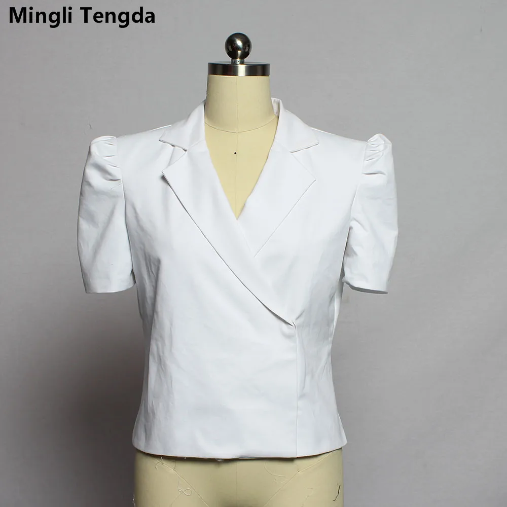Белая хлопковая куртка mingli tengda накидка с коротким рукавом Болеро для невесты