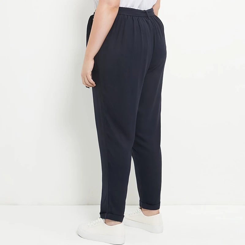 Плюс Размер! 2017 Весна Новая Мода Стильный Шнурок Талии Брюки Женские Случайные