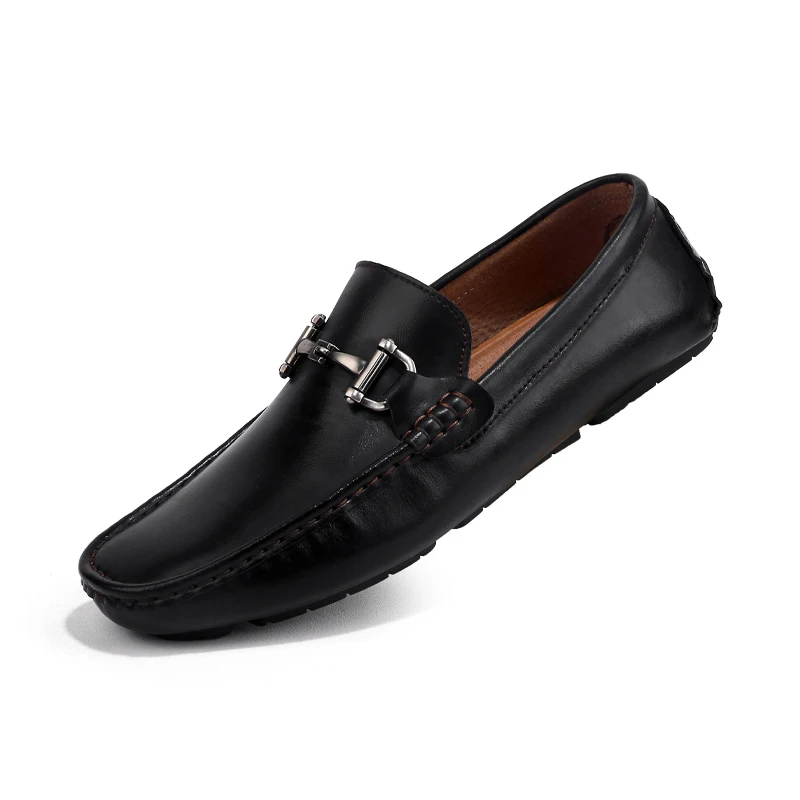 Mens Casual Shoes Slip on Brown Black Men Flats Split Leather Spring Summer Big Size Male Luxury Fashoin Footwear | Обувь