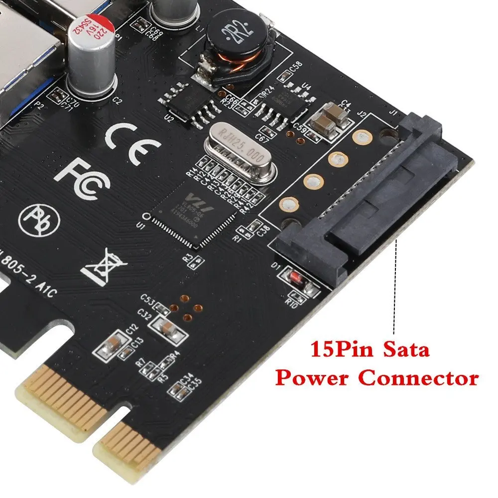 USB 3.0 Type-C PCIe Плата расширения PCI-e к 1 Type C и 2 A 3 адаптер PCI Express контроллер