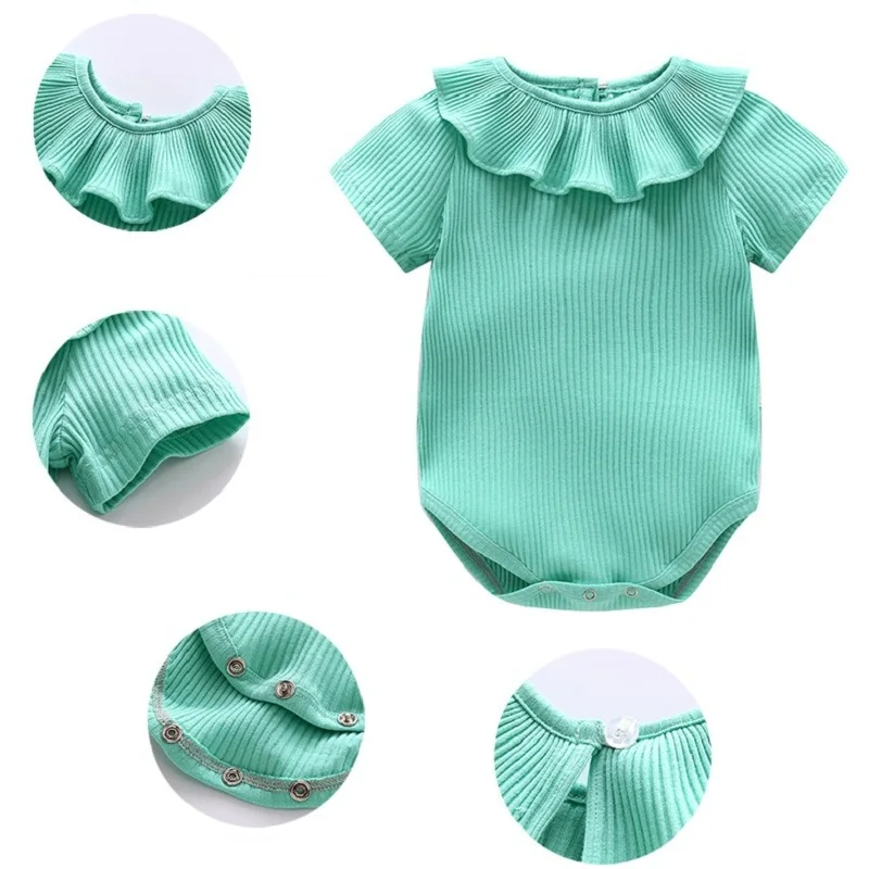 Летняя одежда для маленьких девочек вязаные хлопковые комбинезоны с коротким