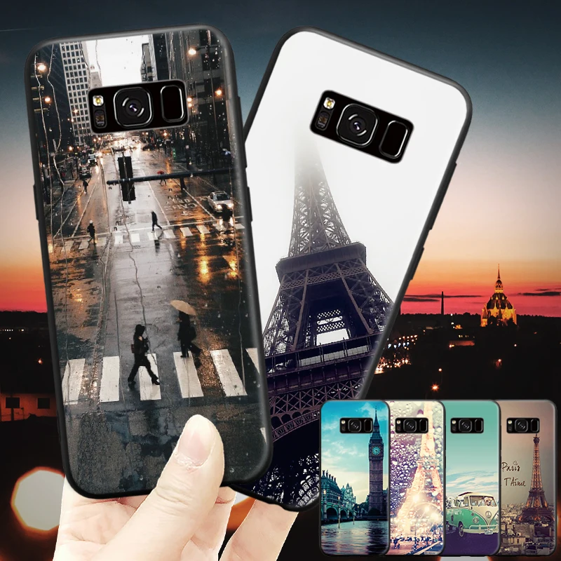 Эйфелева башня Любовь Париж городская улица шаблон для samsung Galaxy A3 A5 A8 J3 J5 J7 2015 2016 2017